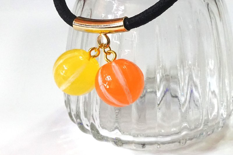 Japanese Candy Hair Ring Orange X Yellow | Simulation Food Hand-made Hair Ring - Hair Accessories - Plastic Multicolor