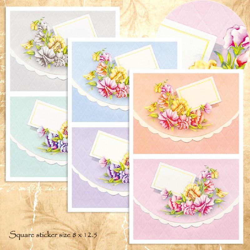 flower envelope (honne market) - 貼紙 - 紙 多色