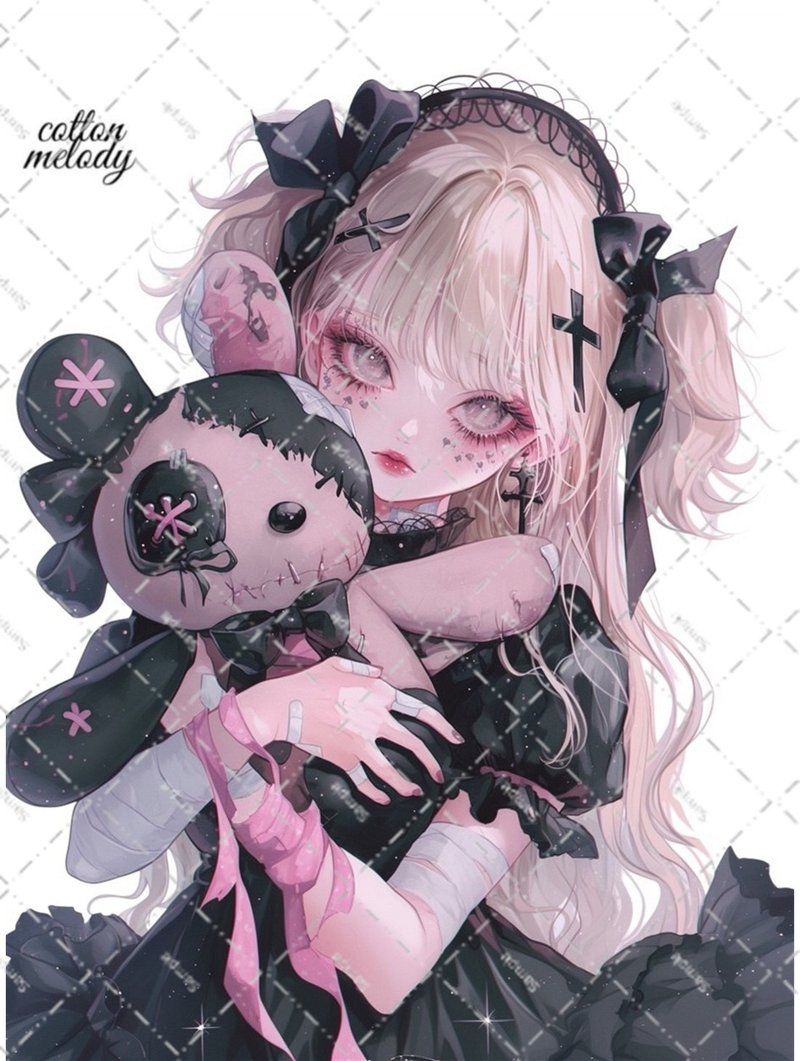 original sticker no.6392 人物ステッカー オリジナルステッカー 人物ステッカー 女の子ステッカー オリジナル人物ステッカー - 貼紙 - 紙 