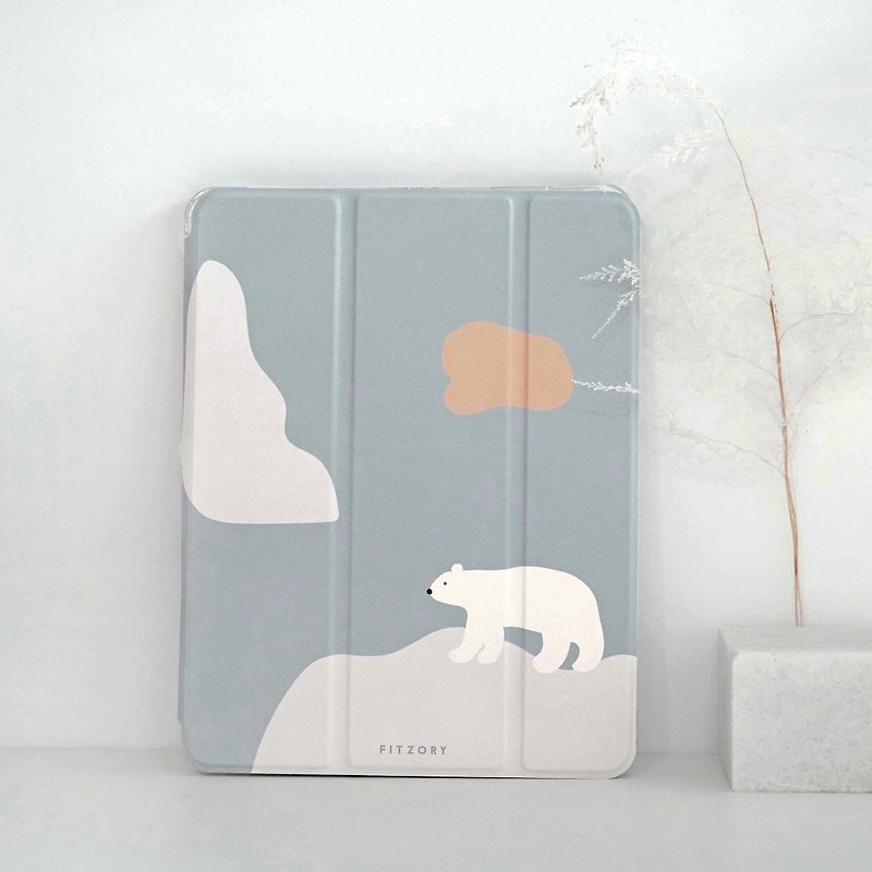 [FITZORY] Zoo Healing Color Block Polar Bear | iPad Case - Tablet & Laptop Cases - Plastic Green