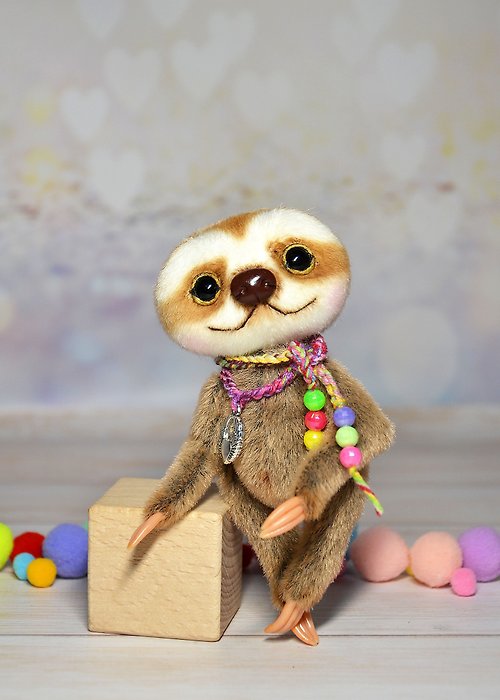 Mother's bear Miniature sloth toy stuffed sloth toy for reborn dolls