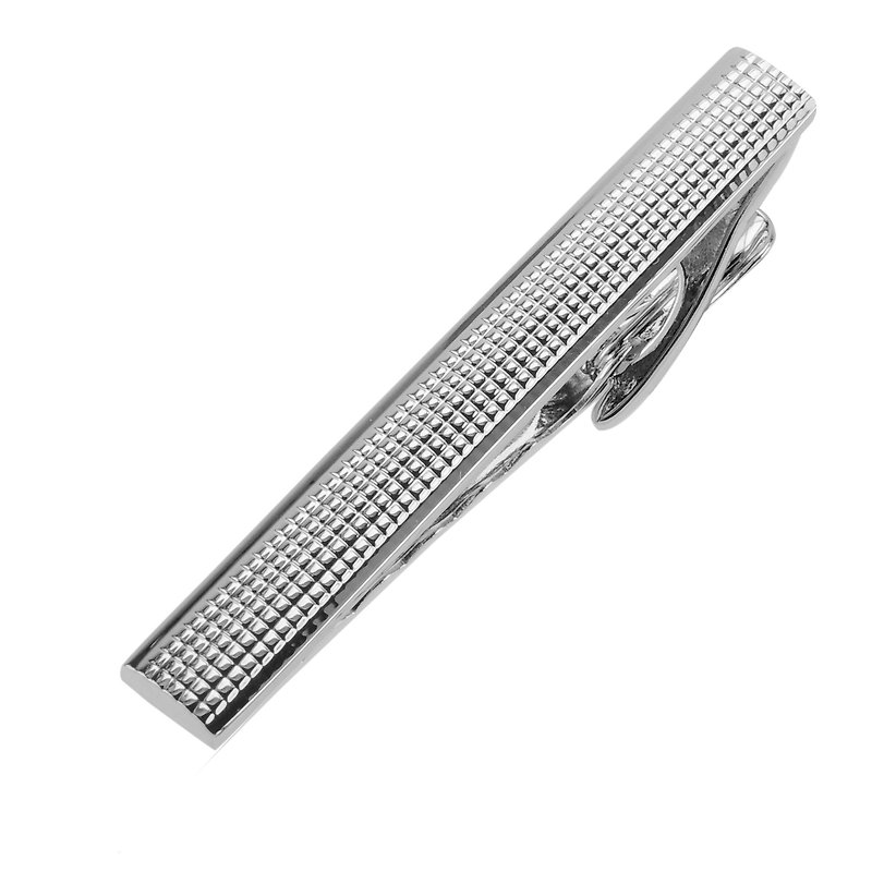 Silver Grid Tie Clips - Ties & Tie Clips - Other Metals Silver