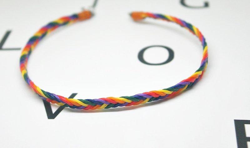 手編みシルク蝋糸タイプ<フィッシュテール>（（脚链カセット））＃彩虹弦限＃格納式に変更可能 - アンクレット - 蝋 多色
