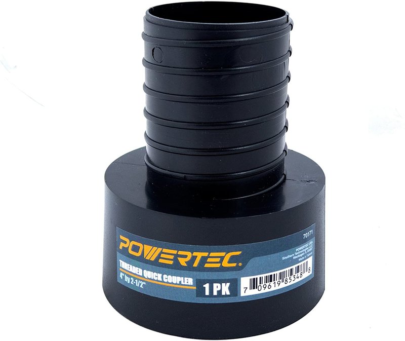 【美國】POWERTEC 4吋 4轉2.5吋 快速接頭 轉接管/管件/集塵系統 - 其他 - 塑膠 黑色