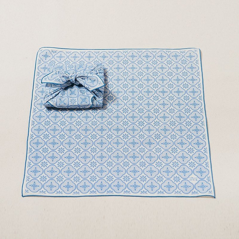 Furoshiki Cloth / Begonia Glass Pattern / Marina Blue - Handkerchiefs & Pocket Squares - Cotton & Hemp 