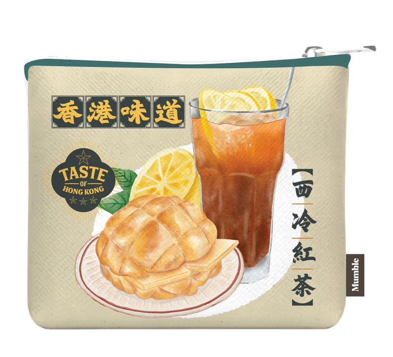 【Taste of Hong Kong】Coin Purse - Iced Lemon Tea - Coin Purses - Cotton & Hemp Khaki