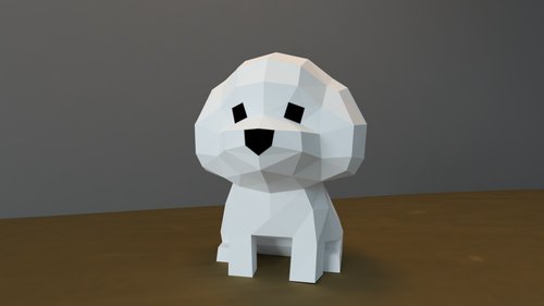 BALMStudio Balm 3D玩具貴婦犬DIY摺紙 |手工製作 |小可愛的寵物犬(電子檔)