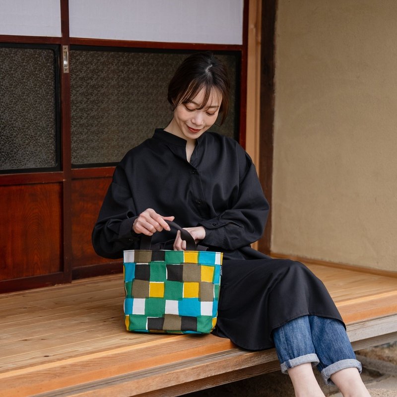 京都 横型手提袋 帆布 手提袋 可爱 时尚 日本图案 北欧风 wafu - 手提包/手提袋 - 棉．麻 紅色
