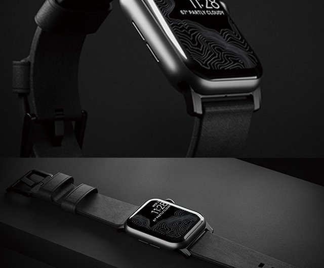 美國NOMAD】 Apple Watch專用質樸黑皮革錶帶-摩登黑42/44/45mm - 設計