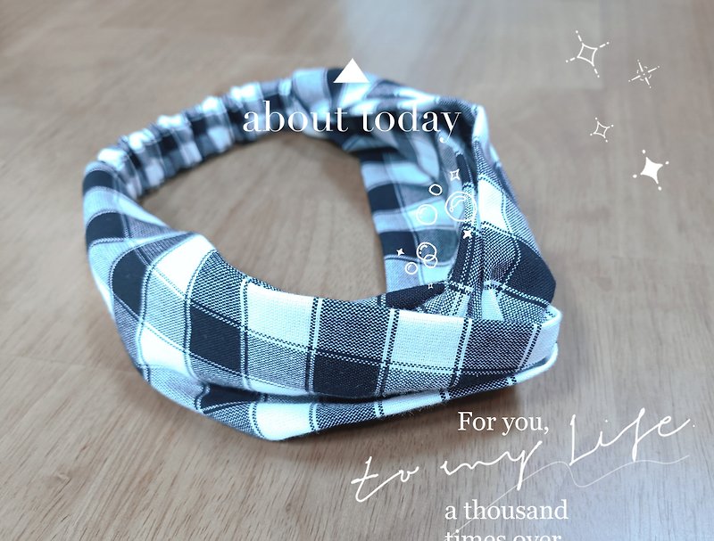 Kinmen floral fabric/cross headband/elastic style - Headbands - Cotton & Hemp 