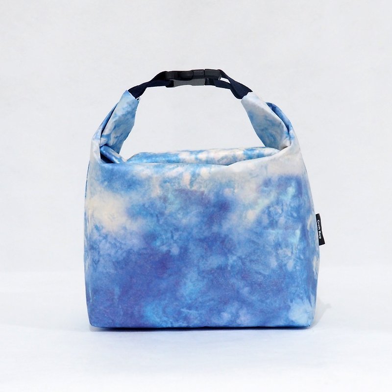 Lunch Bag / Tie dyed Thailand Design Thermal Washable Paper Bag - Lunch Boxes - Waterproof Material Blue