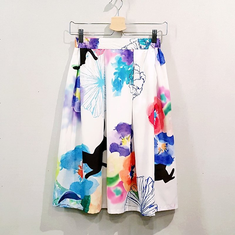 Secret Garden skirt +washitape - Skirts - Silk Multicolor