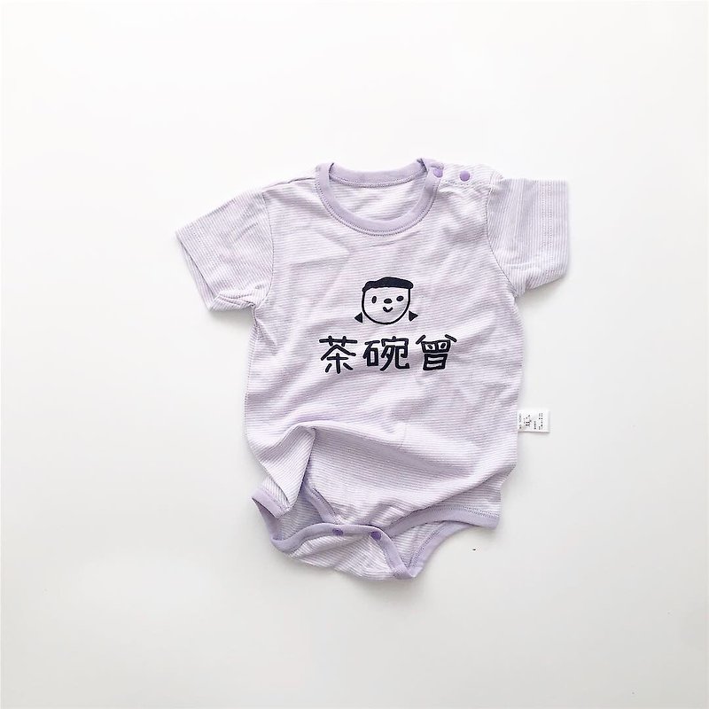 (最後一件紫95碼)免費自訂性別乳名_日本の有機棉寶寶衫 短袖包屁 - 嬰兒連身衣/包被/包巾 - 棉．麻 多色