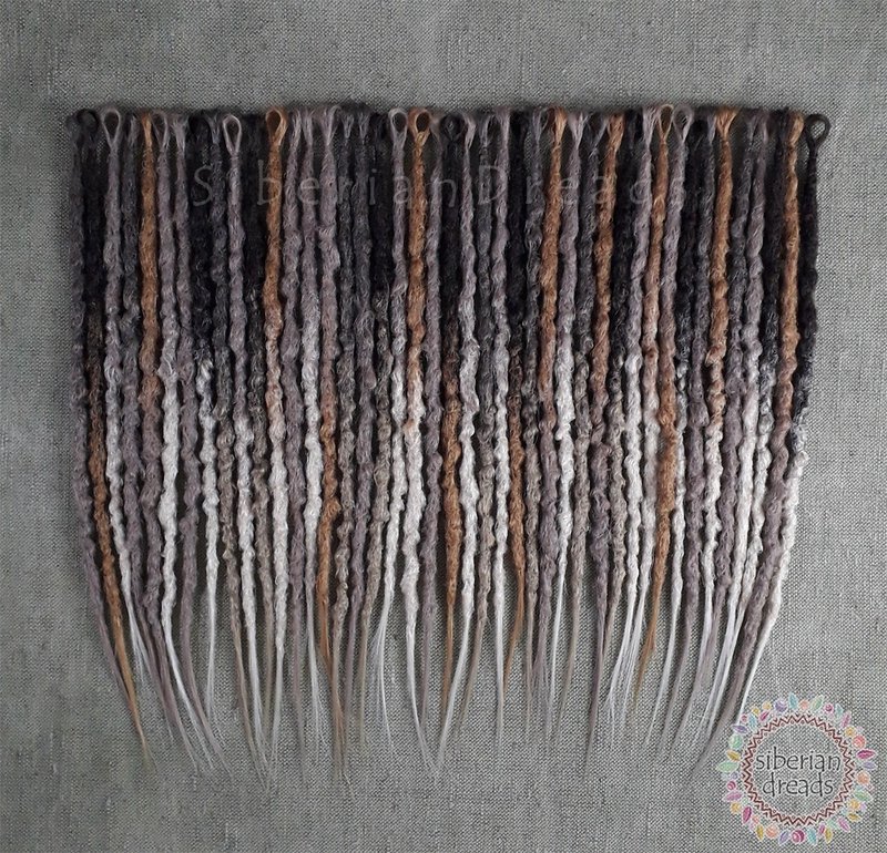 Natural Colour Lumpy Bumpy Dreadlocks / Crochet textured synthetic dreads - 髮夾/髮圈 - 其他材質 咖啡色