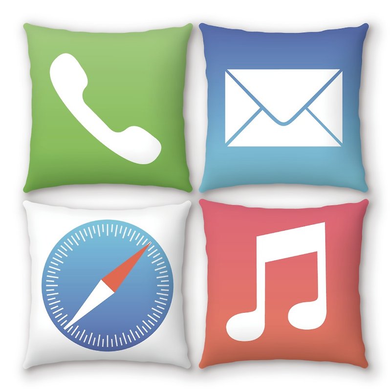 AppleWork iPillow a group of four creative pillow ICON PSIP-17-20 - Pillows & Cushions - Polyester Multicolor