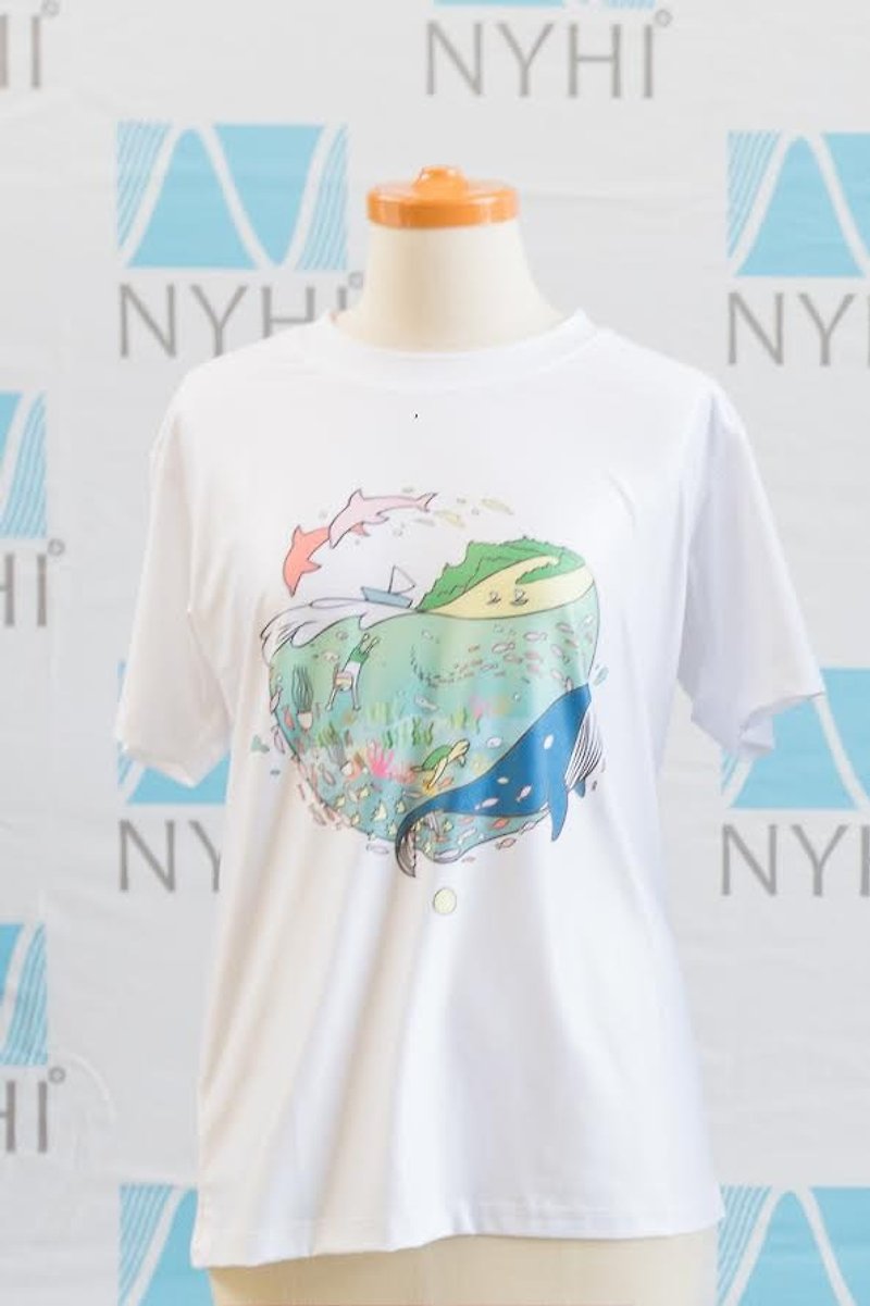 【NYHI】原創設計TEE-銅獎作品 寶特瓶回收環保纖維織品 - 中性衛衣/T 恤 - 環保材質 白色