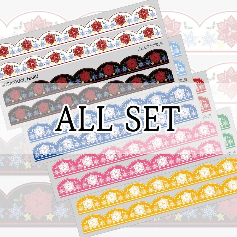 Christmas snowflake line sticker (soranhan haru) - 貼紙 - 紙 多色