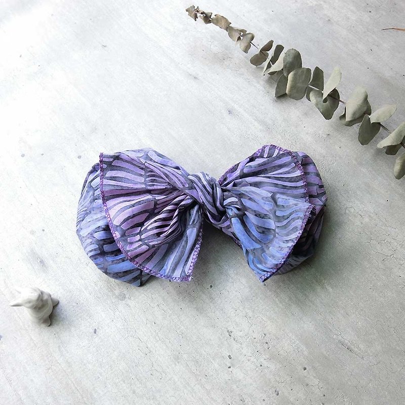 【殼藝品】巨蝶髮帶(延伸腦細胞款)-整條可拆開唷! - 髮夾/髮飾 - 棉．麻 紫色