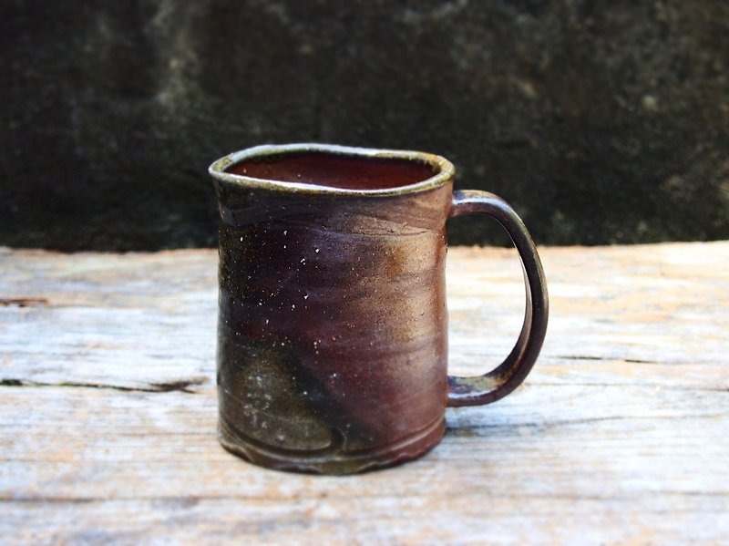 Bizen beer mug b5-037 - Pottery & Ceramics - Pottery Brown