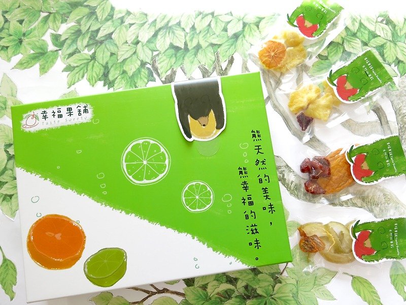 幸福果舖-水果乾冷泡飲禮盒中份量(瓶子/補充包) - 水果乾 - 新鮮食材 