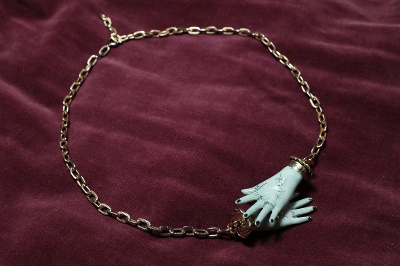 殭屍小手手- 項鍊 - 耳環/耳夾/耳骨夾 - 銅/黃銅 金色