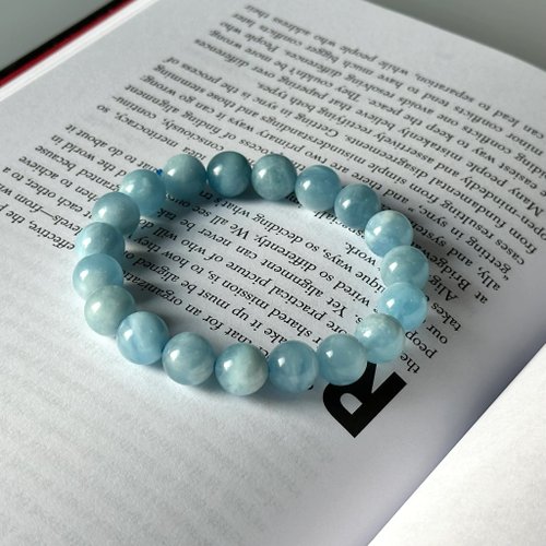 TH JEWELERY 【雙魚牡羊座|3月誕生石】海藍寶天然純珠手鏈 口才說服 與人溝通