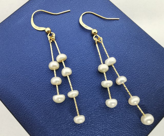 Handmade pearl hot sale earrings designs