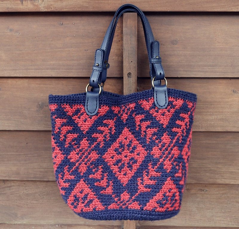 Handmade - Nordic style color matching linen / hemp rope woven bag - commuter / travel - warm hand woven hemp rope - Handbags & Totes - Cotton & Hemp Multicolor