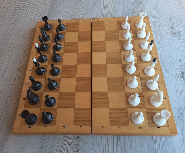 Wooden Chess Set black/white Board Pieces Wood -  Sweden