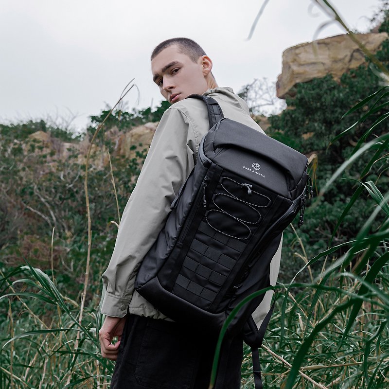 [Hong Kong Brand] Backpack Sports Bag Hiking Travel Water-Repellent Nylon Environmentally Friendly Material Apex - Backpacks - Waterproof Material Black