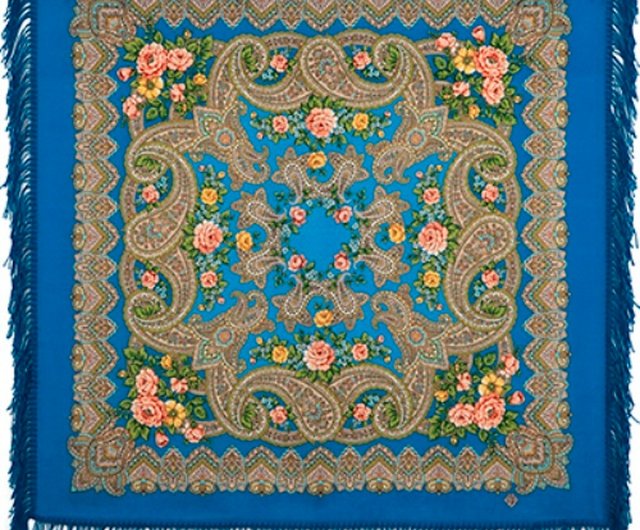 本物のパブロヴォ ポサード ロシア ショール スカーフ ソフト ウール