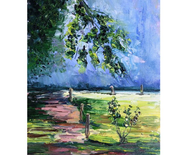絵画　インテリア　アート　原画　風景　森　カラフル　現代　絵　おしゃれ Amazon.co.jp: ZFXFHDR(へ楽ーツ) 森の風景 絵画 自然林 アート