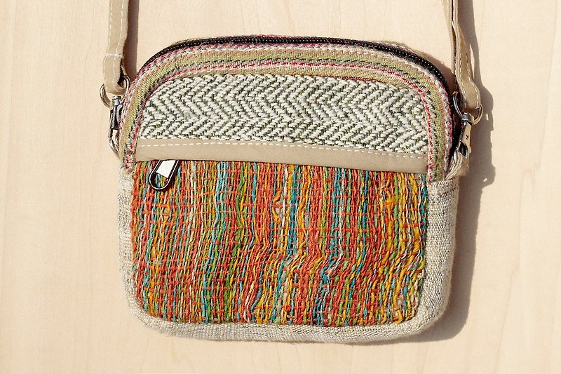 Handmade natural cotton Storage bag / national wind purse / camera bag / cell phone bag / clip - Tropical forest mosaic (limit one) - Other - Cotton & Hemp Multicolor