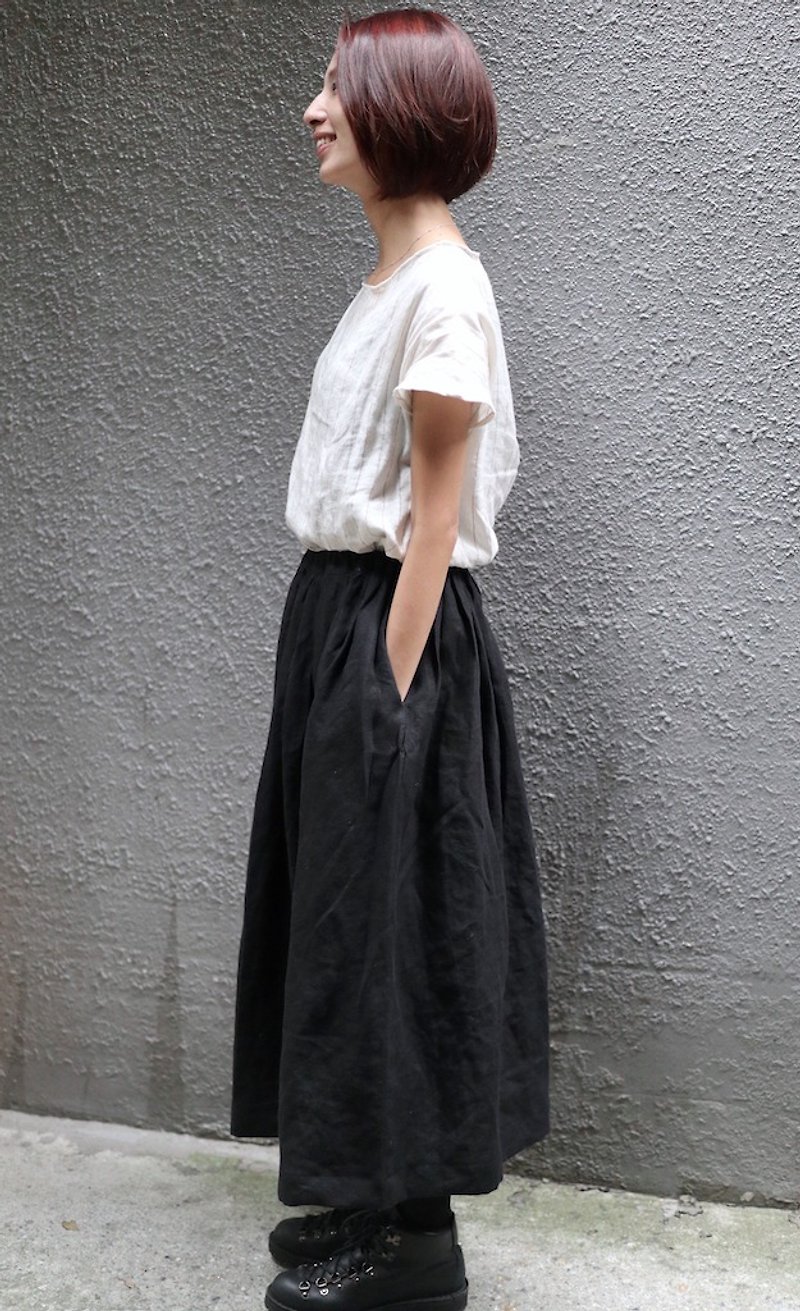 Handmade linen skirt - Skirts - Cotton & Hemp Gray