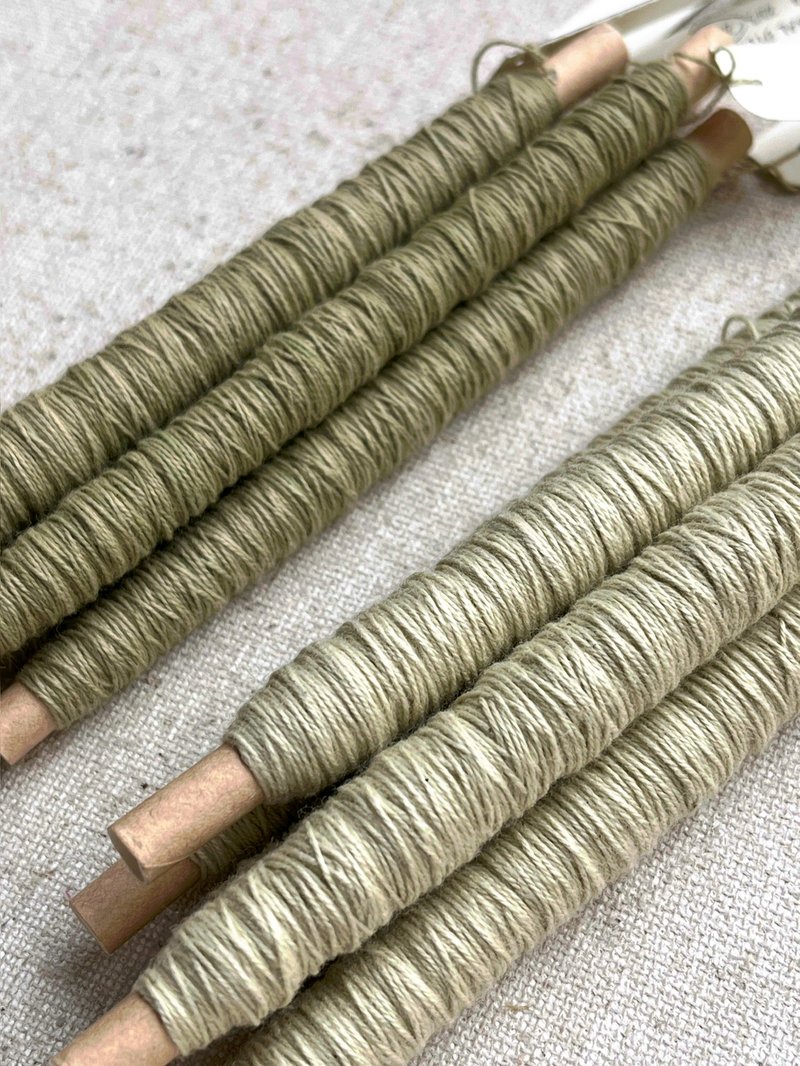 葛葉(2025夏季新色) 手工草木染刺子繡線 刺し子糸 - 編織/刺繡/羊毛氈/縫紉 - 棉．麻 綠色