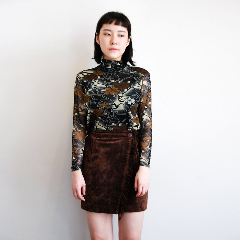 Ancient velvet suede skirt - กระโปรง - วัสดุอื่นๆ 