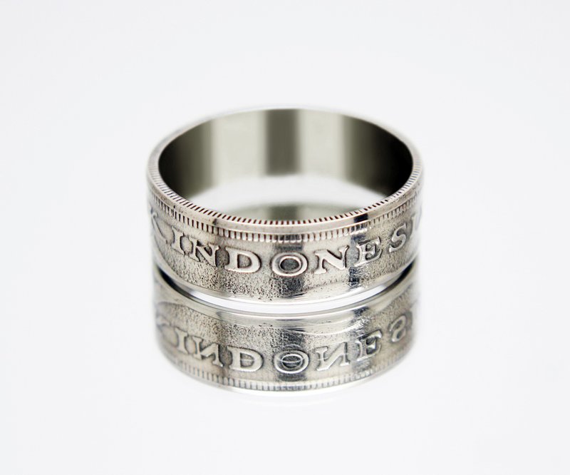 Indonesia Coin Ring 50 rupees 1971 coin rings for men coin rings for women - 戒指 - 其他金屬 