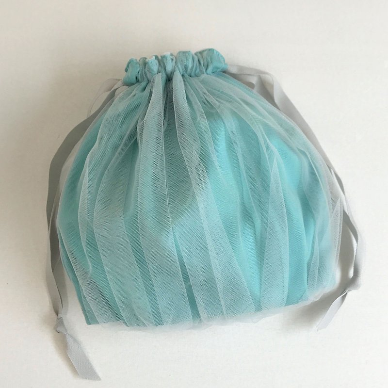 Blue Garden Overturn Gather Drawstring New Color Green Blue - Toiletry Bags & Pouches - Cotton & Hemp Blue