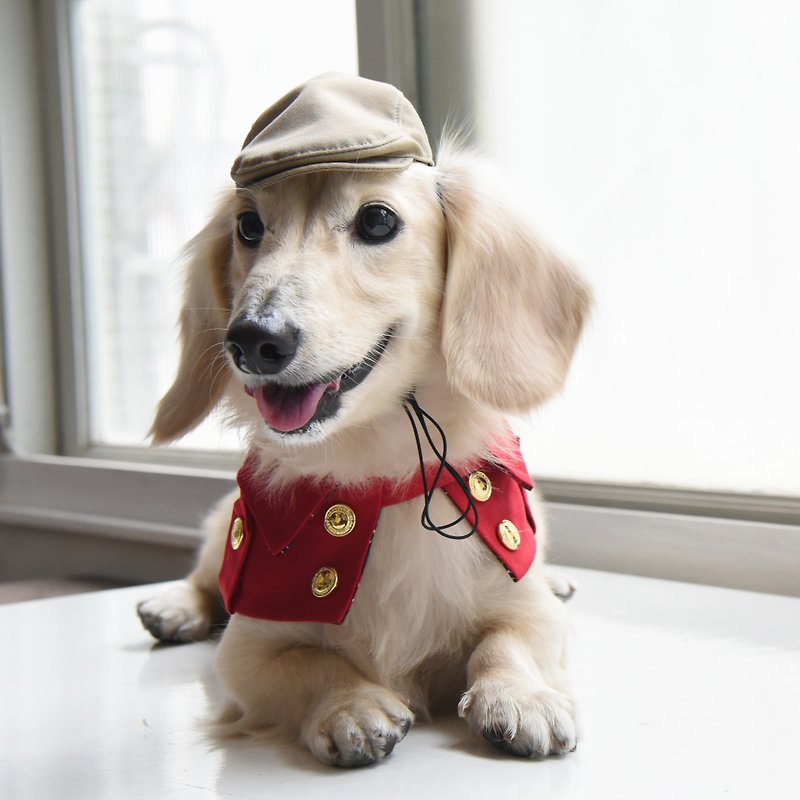 Handmade Elegant Tartan Pet Peaked cap - British Look Outfit. For dog and cat - ชุดสัตว์เลี้ยง - ผ้าฝ้าย/ผ้าลินิน 