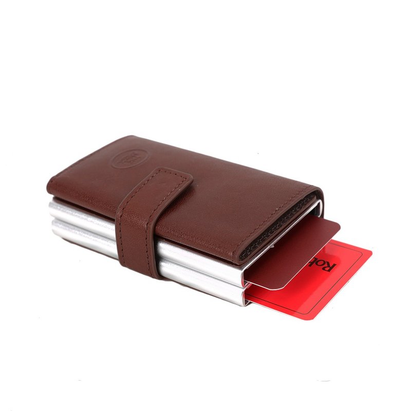 THE BRIDGE 真皮 / 牛皮 STORY 彈射雙層 卡片(名片)夾 - 名片夾/名片盒 - 真皮 咖啡色