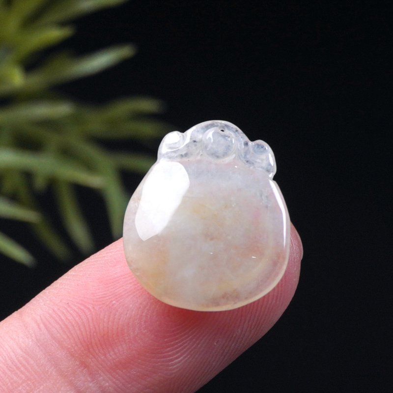 【福が目の前に】アイスジェダイト・イエローヒスイ 福貝（フクベイ）ネックレス | 天然ミャンマー産本翡翠（A貨） | ギフト - ネックレス - 宝石 イエロー