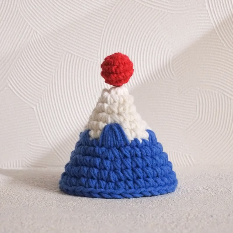 [Wool knitted product] Mount Fuji key bag - ที่ห้อยกุญแจ - วัสดุอื่นๆ สีน้ำเงิน