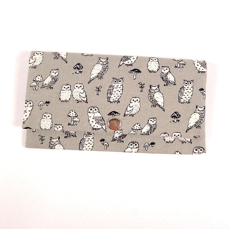 Passbook red envelopes of cash pouch - Owl (Grey) - Wallets - Cotton & Hemp Gray