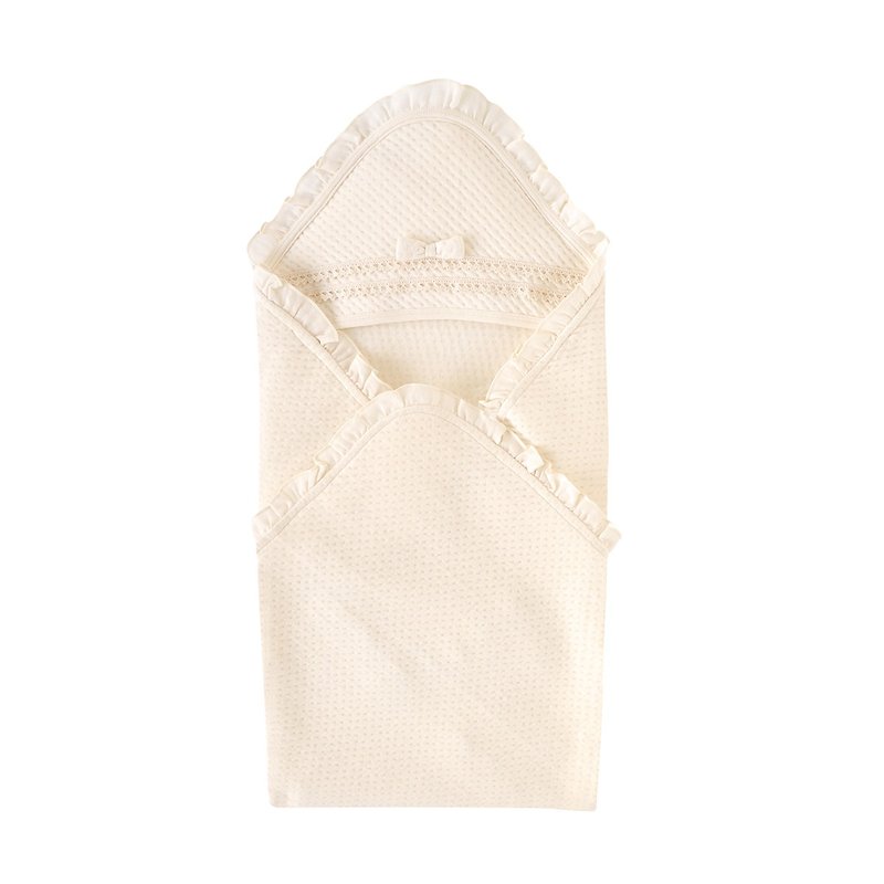 【SISSO有機棉】夏綠蒂皇家緹花空氣棉包巾(四季款) - 哺乳巾 - 棉．麻 白色