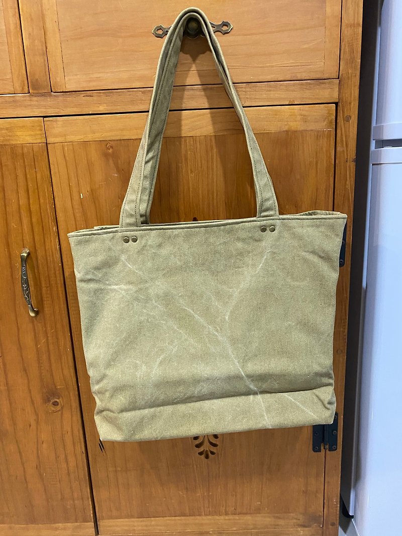 Absolute Value-----Classic Tote Bag Stone Washed Canvas Algae Green - Messenger Bags & Sling Bags - Cotton & Hemp 