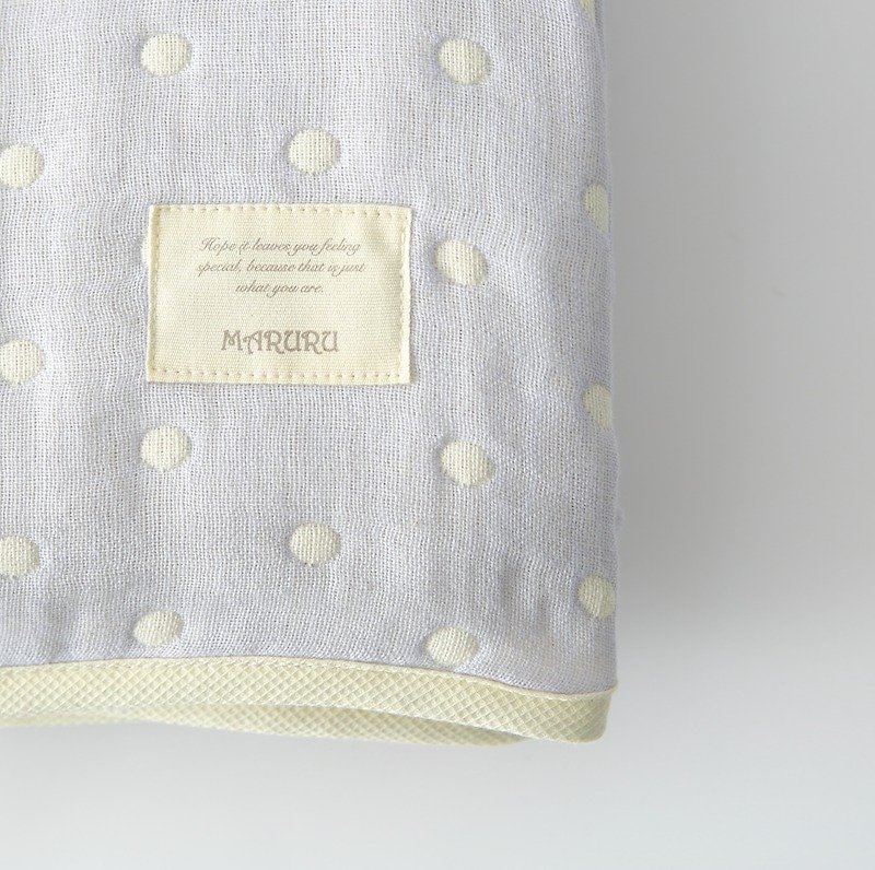 MARURU Six-layer gauze baby blanket  (XL) Blue dot - เครื่องนอน - วัสดุอื่นๆ สีน้ำเงิน