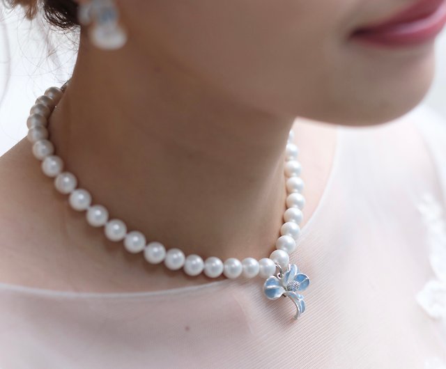 Blue iris series pearl necklace - Shop MISIS Jewels Taiwan