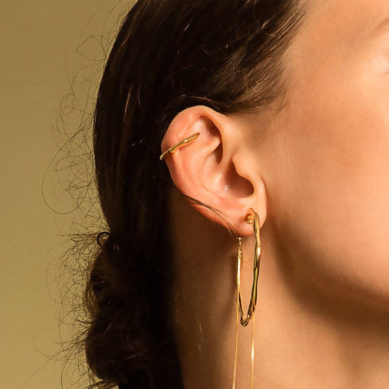 DATE. 18/08/21. Bubble Nebula - Hoop Ear Cuff - S (18K Gold Plated) - ต่างหู - ทองแดงทองเหลือง สีทอง