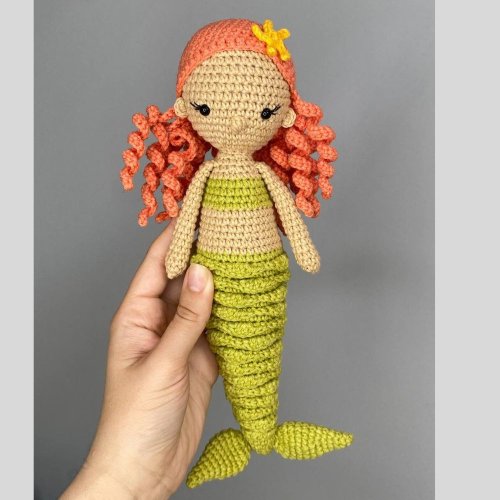 KnitInBy 美人魚娃娃手工製作 嬰兒禮物娃娃 孫女禮物