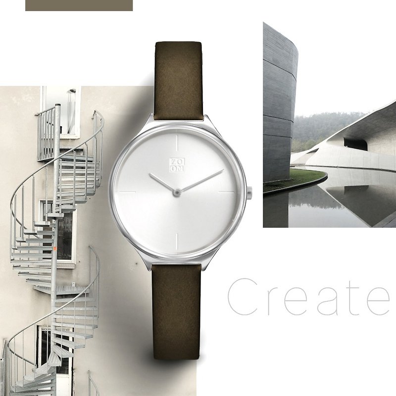 HAZY 5012 watch - Silver - นาฬิกาผู้หญิง - หนังแท้ สีเงิน